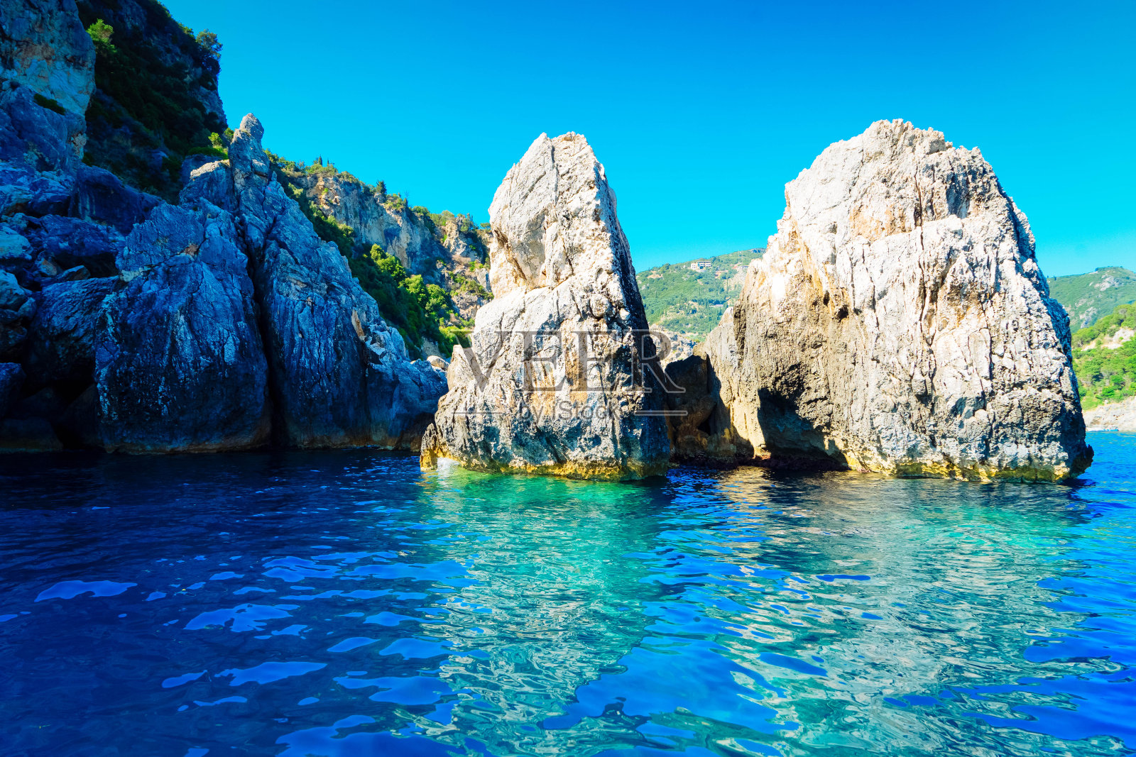 希腊科尔夫的古海滩照片摄影图片