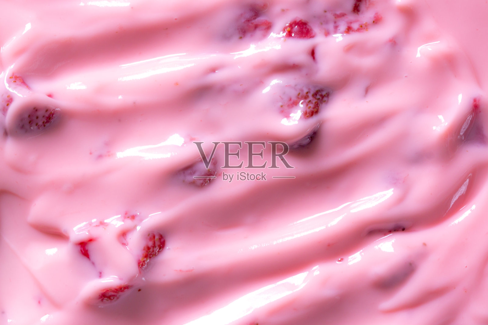 质地，酸奶，宏观，接近粉红色奶油自制蓝莓或草莓酸奶质地背景照片摄影图片