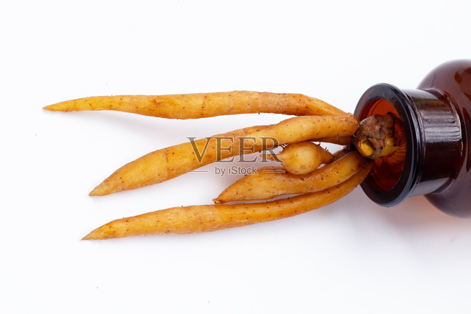 白色背景上的手指根。照片摄影图片