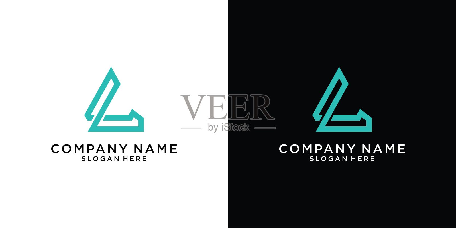 L字母标志设计概念。设计元素图片