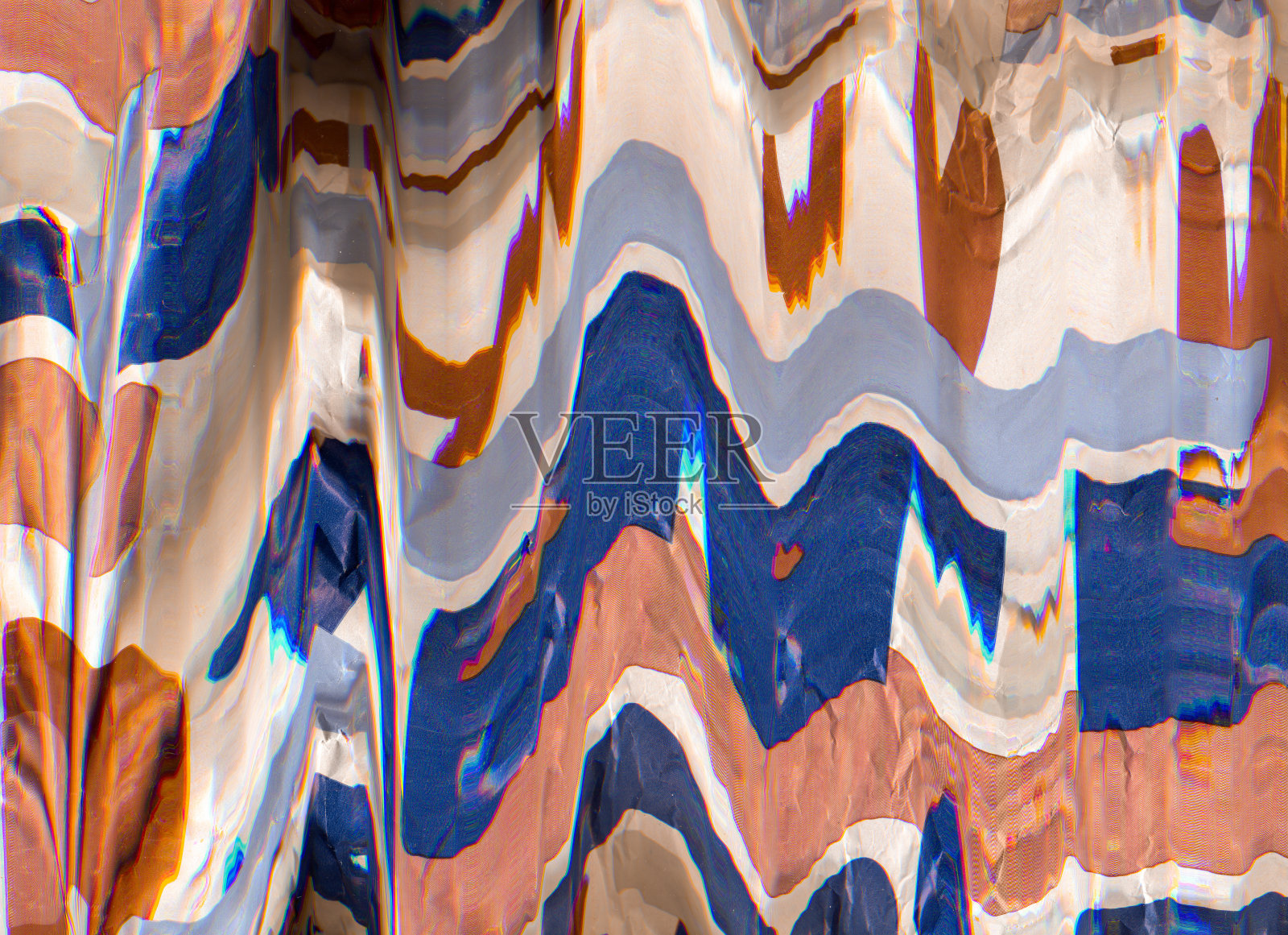 失真纹理故障艺术米色蓝色噪音照片摄影图片