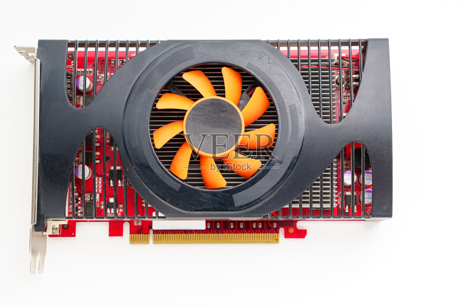 白色背景的视频卡。生成输出图像流到设备。照片摄影图片