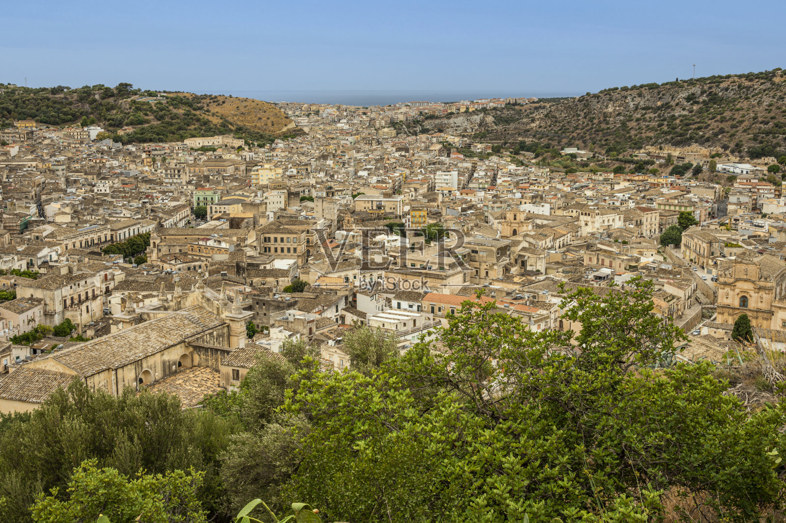 超宽的西克利空中景观与美丽的巴洛克风格的历史建筑照片摄影图片