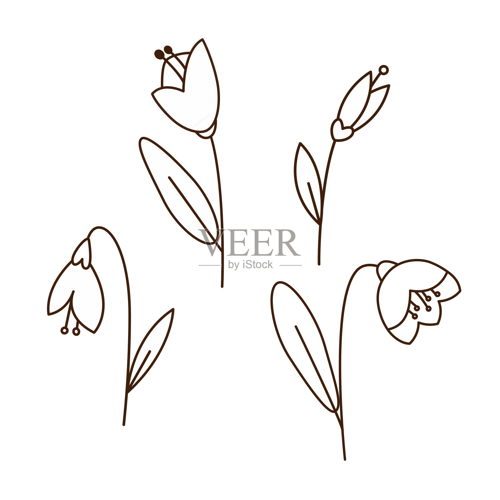 雪花花涂鸦绘画集插画图片素材