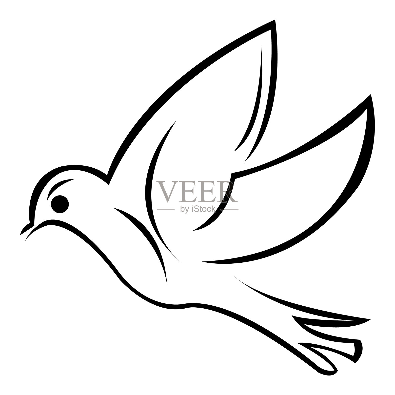 Colibri或蜂鸟图标。矢量孤立的一组飞鸟展开翅膀插画图片素材