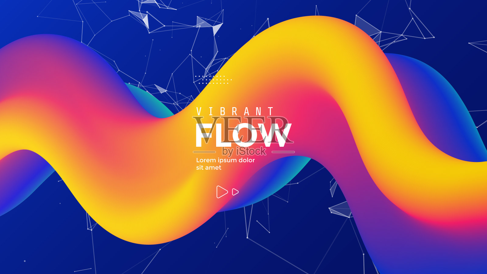 彩色抽象流体波现代梯度形状插画图片素材