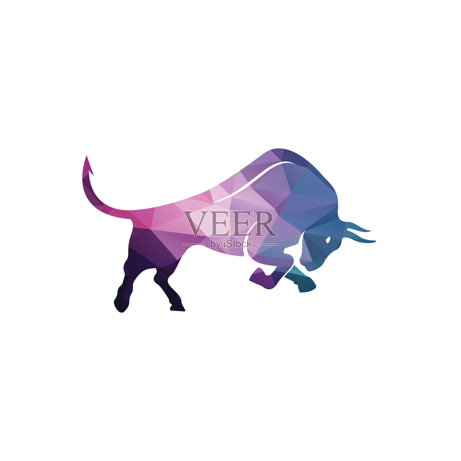 牛撞标志设计。插画图片素材