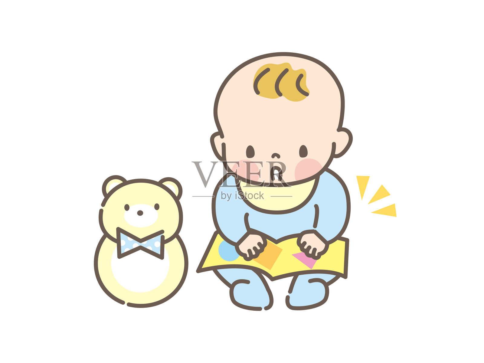 宝宝兴高采烈地玩插图材料插画图片素材