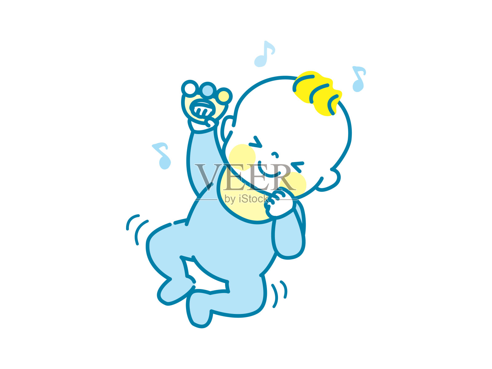 宝宝兴高采烈地玩插图材料设计元素图片