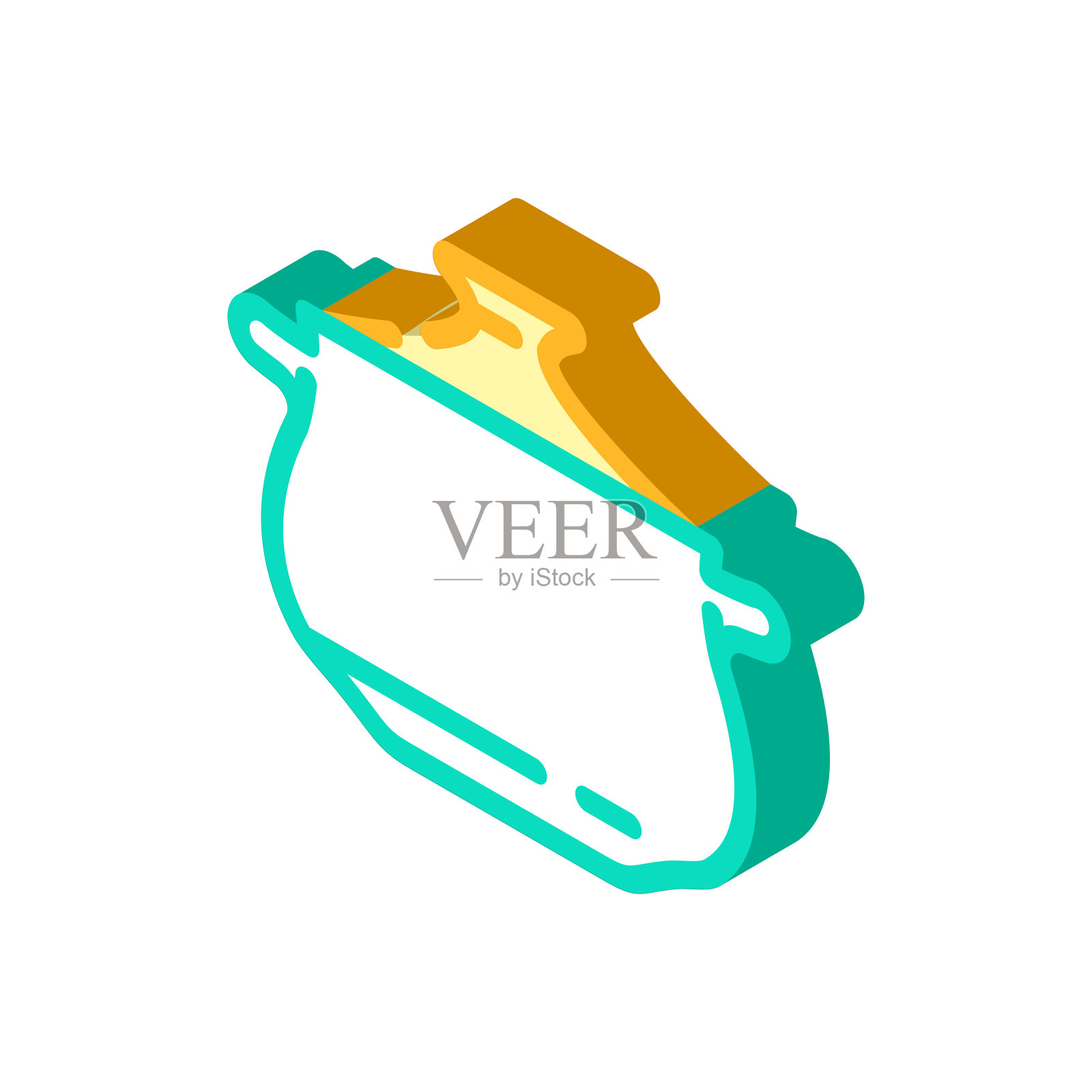 传统的锅烹饪等距图标矢量插图插画图片素材