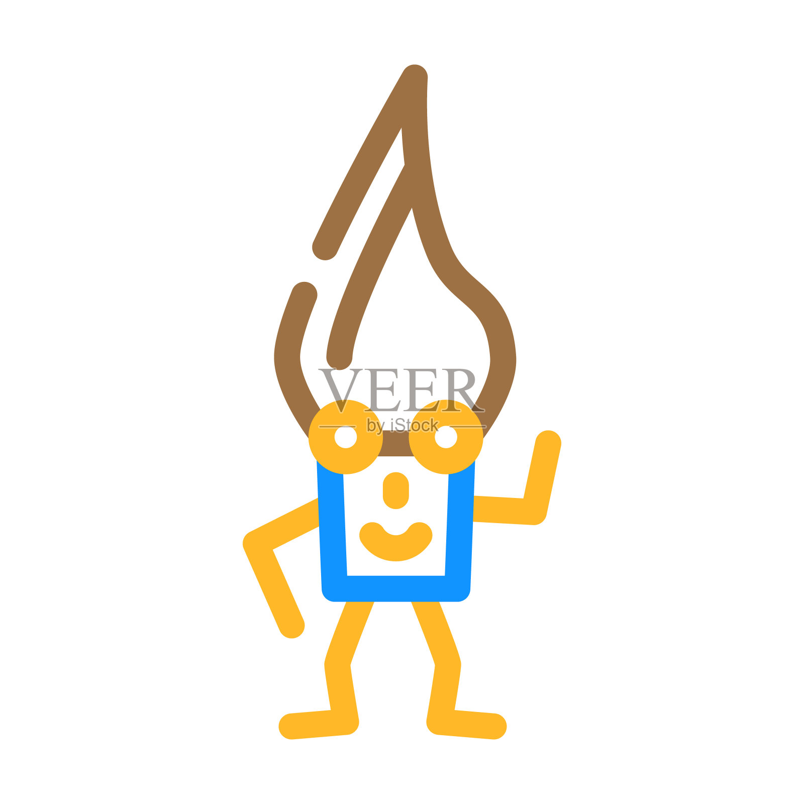 画笔文具字符颜色图标矢量插图插画图片素材