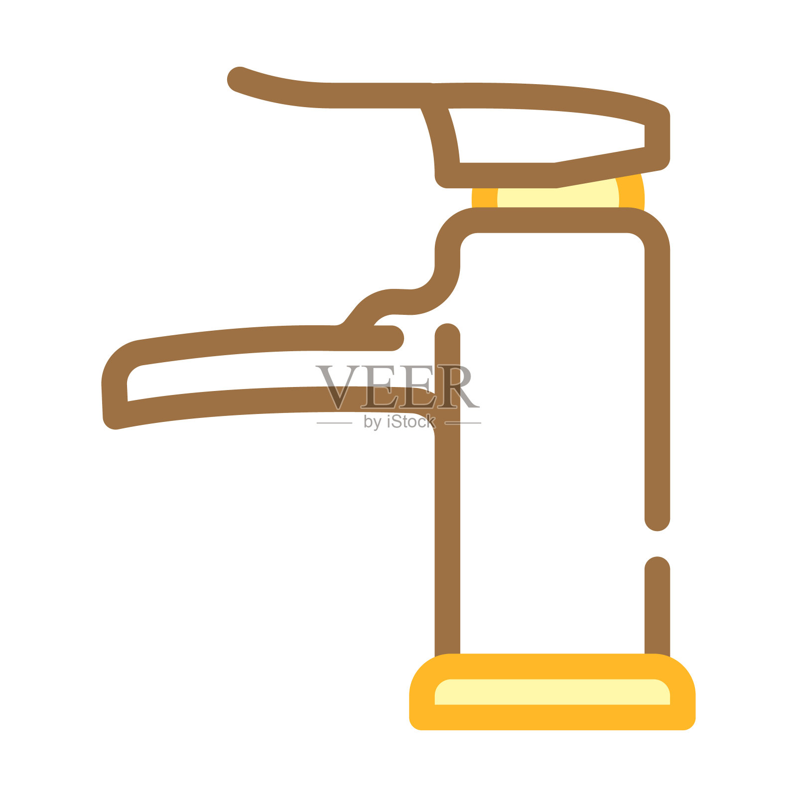 打开水龙头水的颜色图标矢量说明插画图片素材