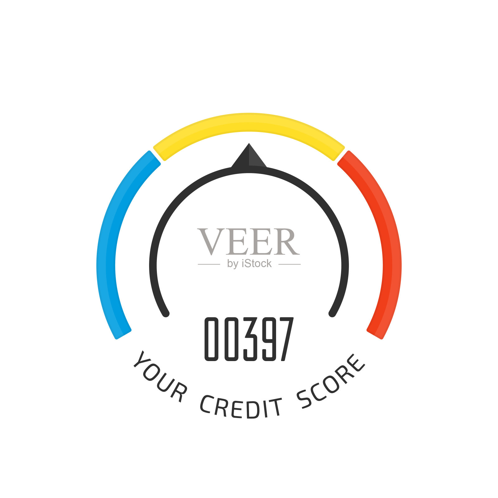 向量信用评分。插画图片素材