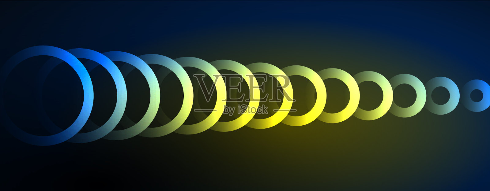 霓虹灯闪烁的圆圈抽象背景技术插画图片素材