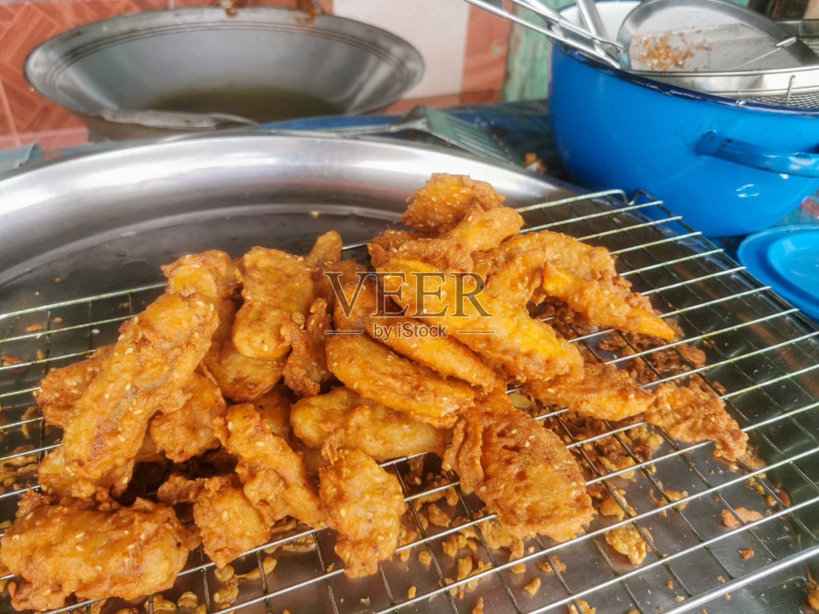 Kluay托托。泰式油炸香蕉。照片摄影图片