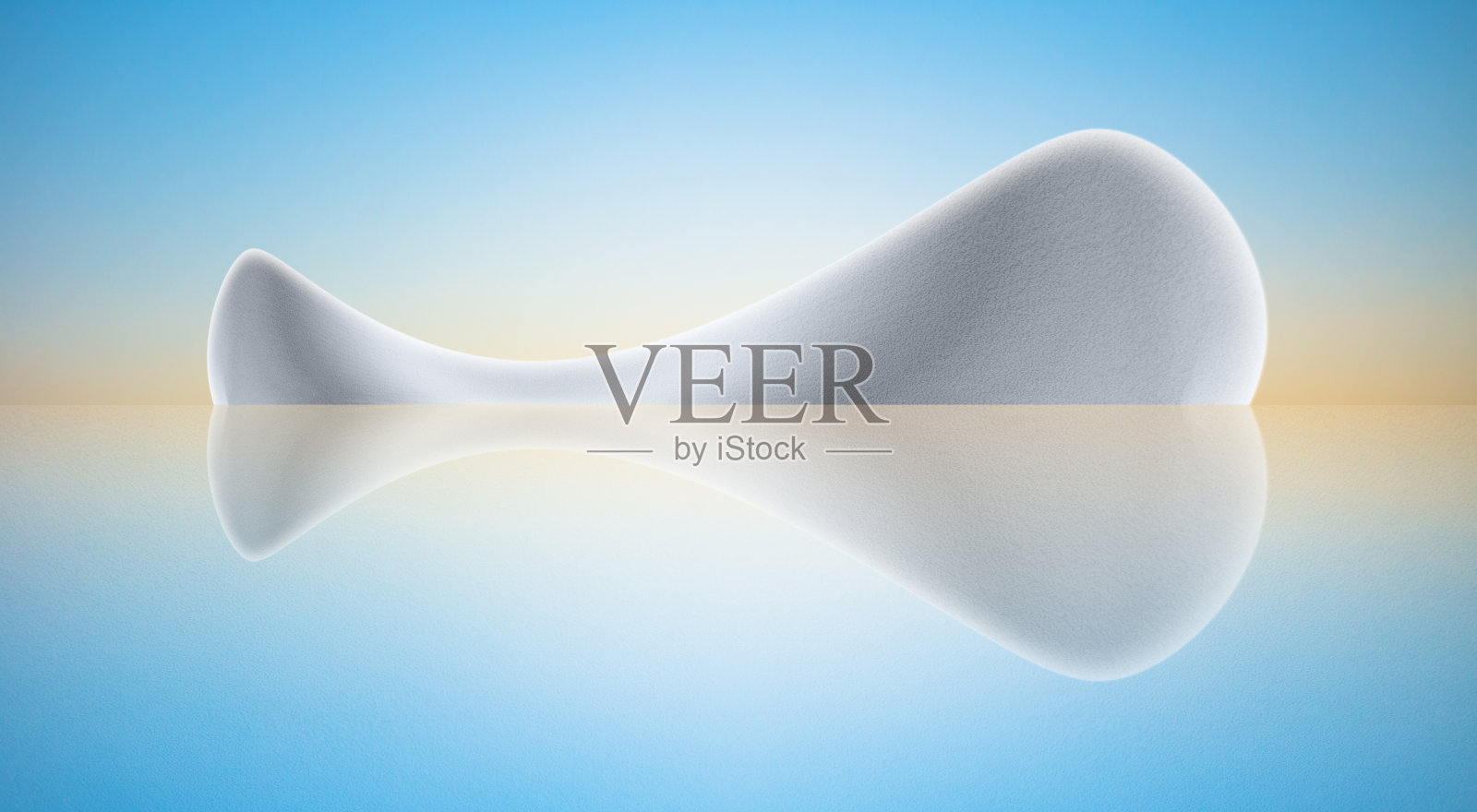 现代抽象建筑和湖上的倒影，干净明亮的天空背景。照片摄影图片