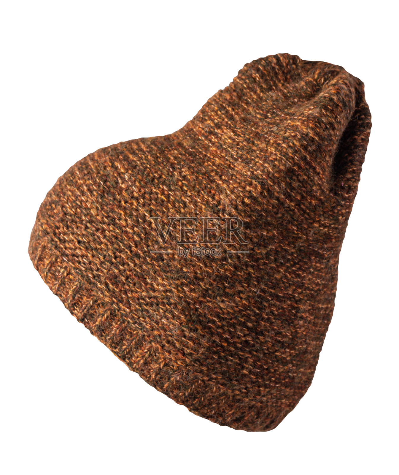 帽子针织孤立的白色背景。照片摄影图片