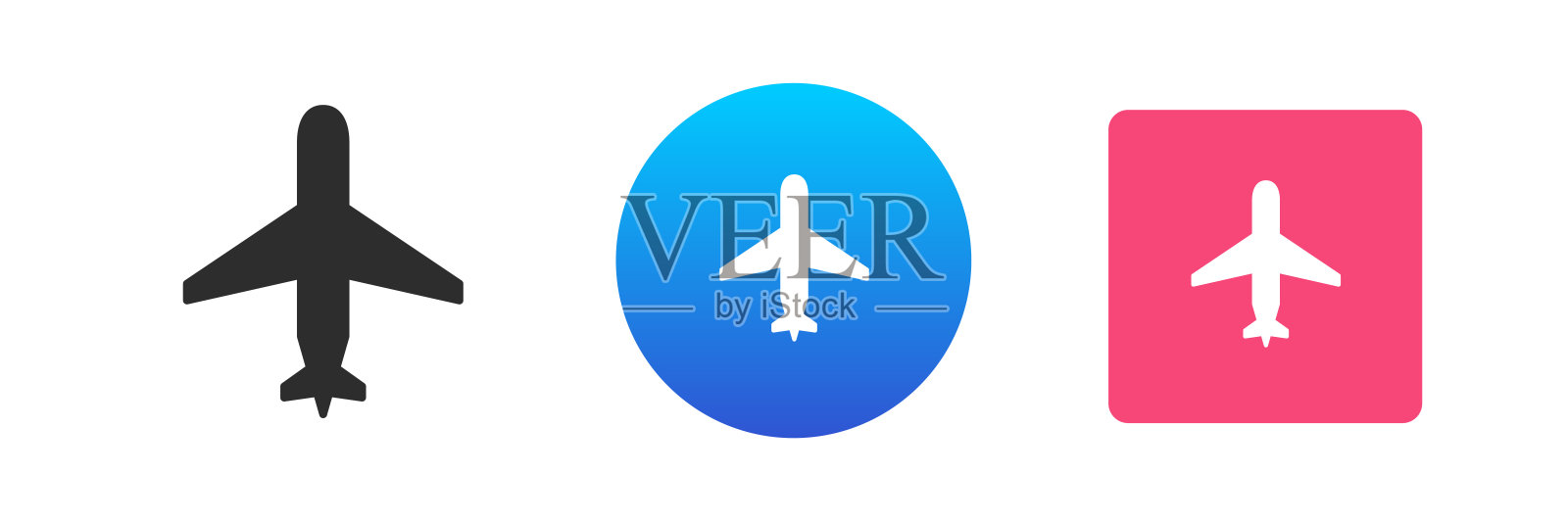 飞机飞机货物商业航空客运图标集矢量平面插图插画图片素材