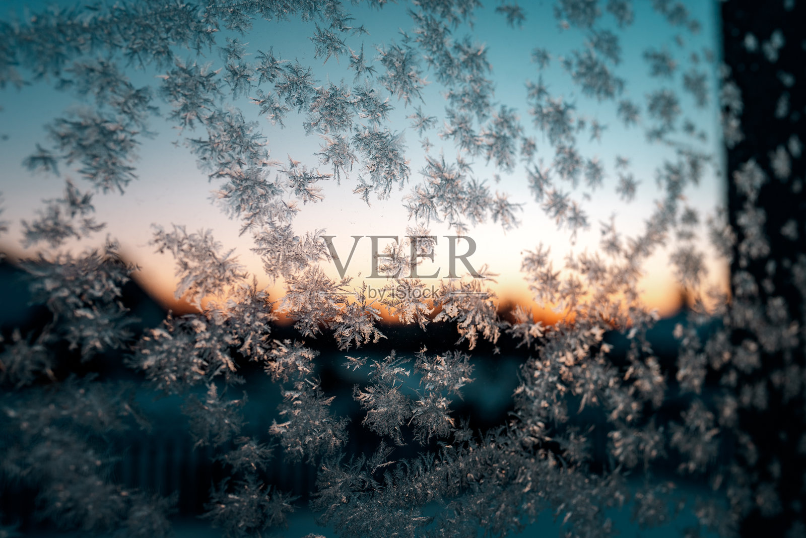 霜在窗户上画了图案照片摄影图片