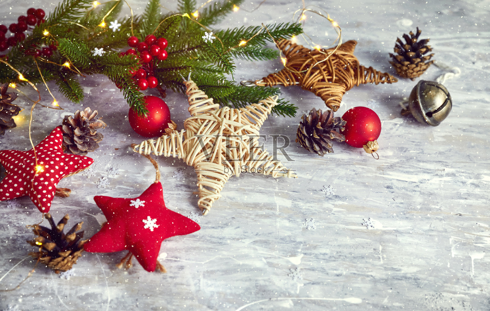 复古风格的圣诞装饰照片摄影图片