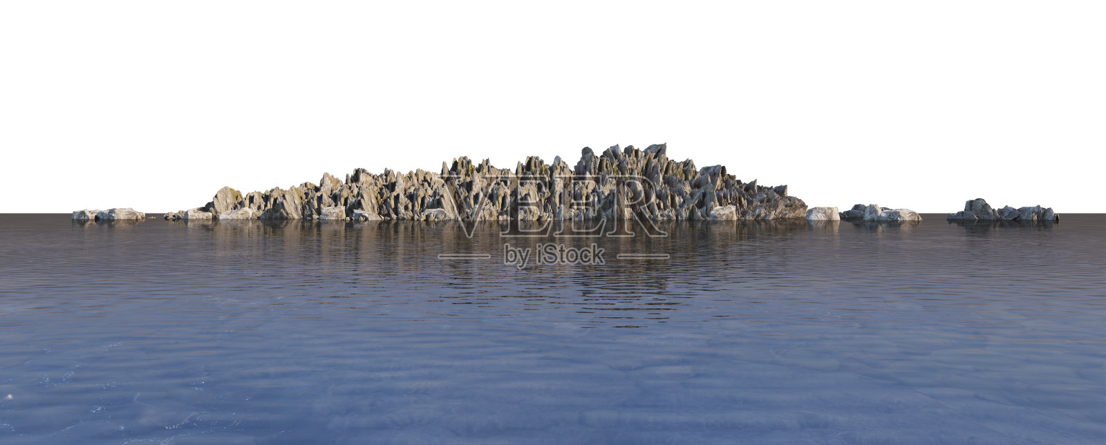 三维渲染运河植物在白色背景照片摄影图片