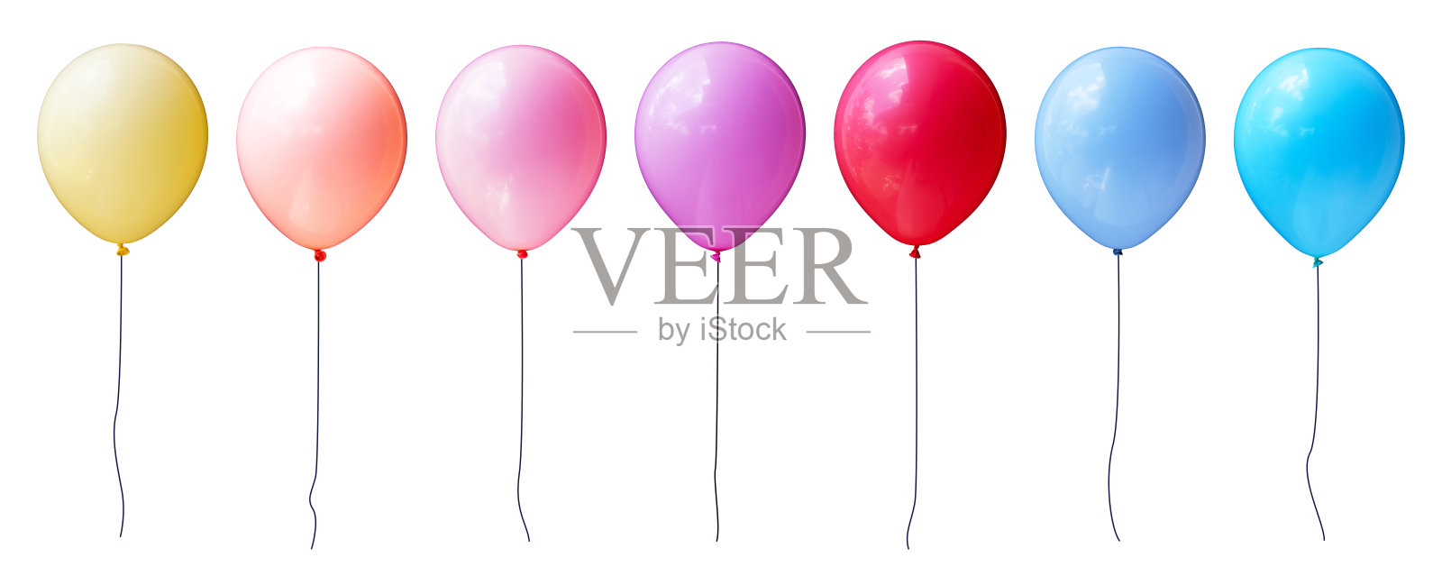 气球设置与层次颜色孤立的背景照片摄影图片