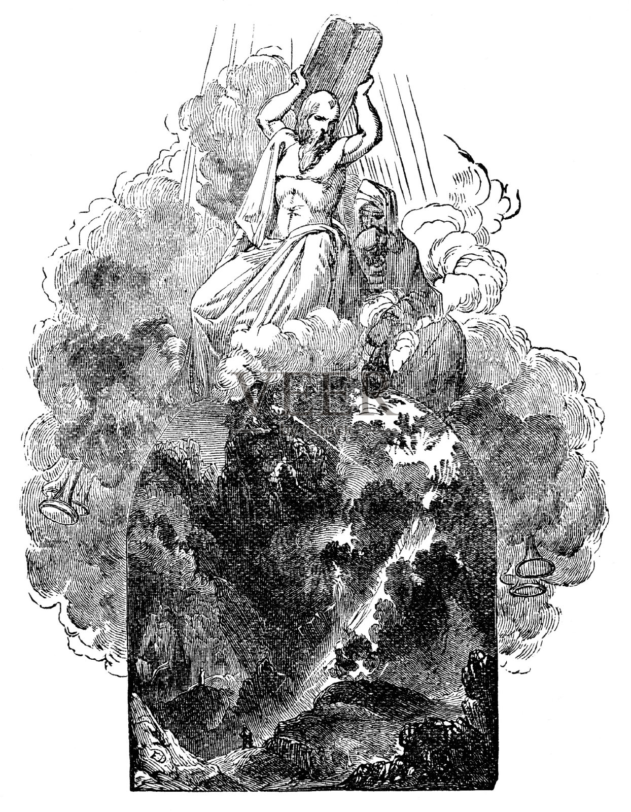 17世纪英国文学《天路历程》中出现的福音传教士插画图片素材