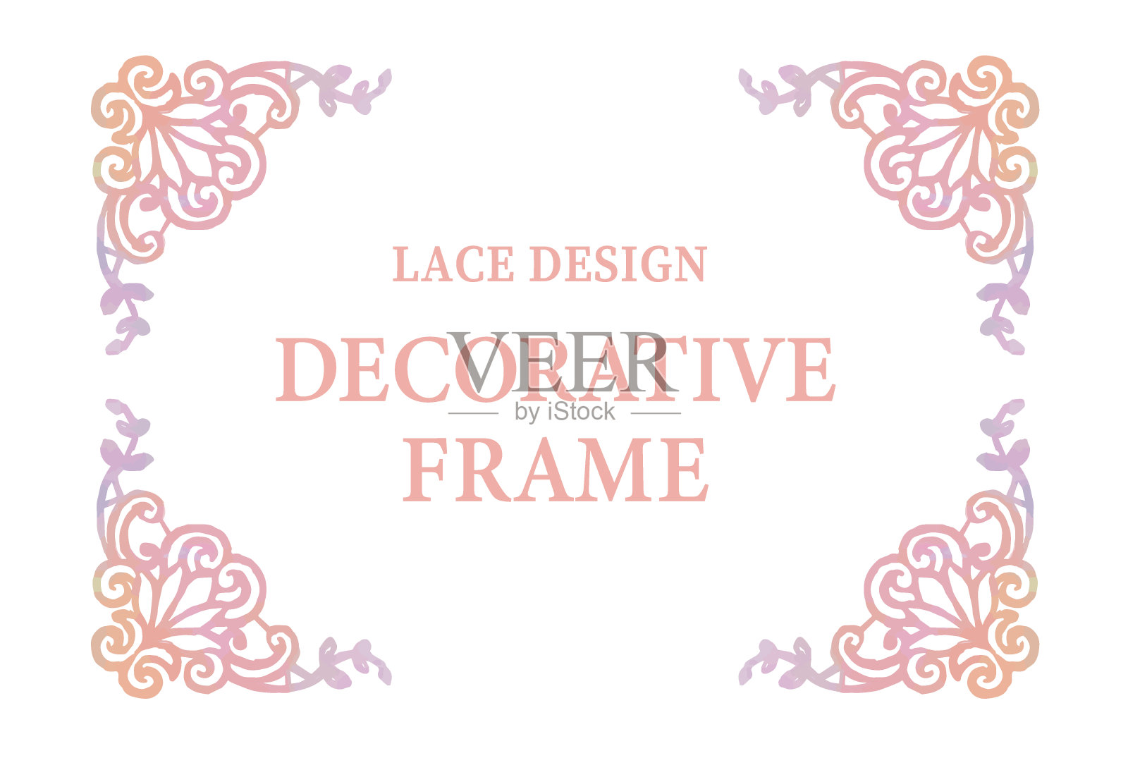 复古蕾丝框架。水彩。矢量插图。设计元素图片