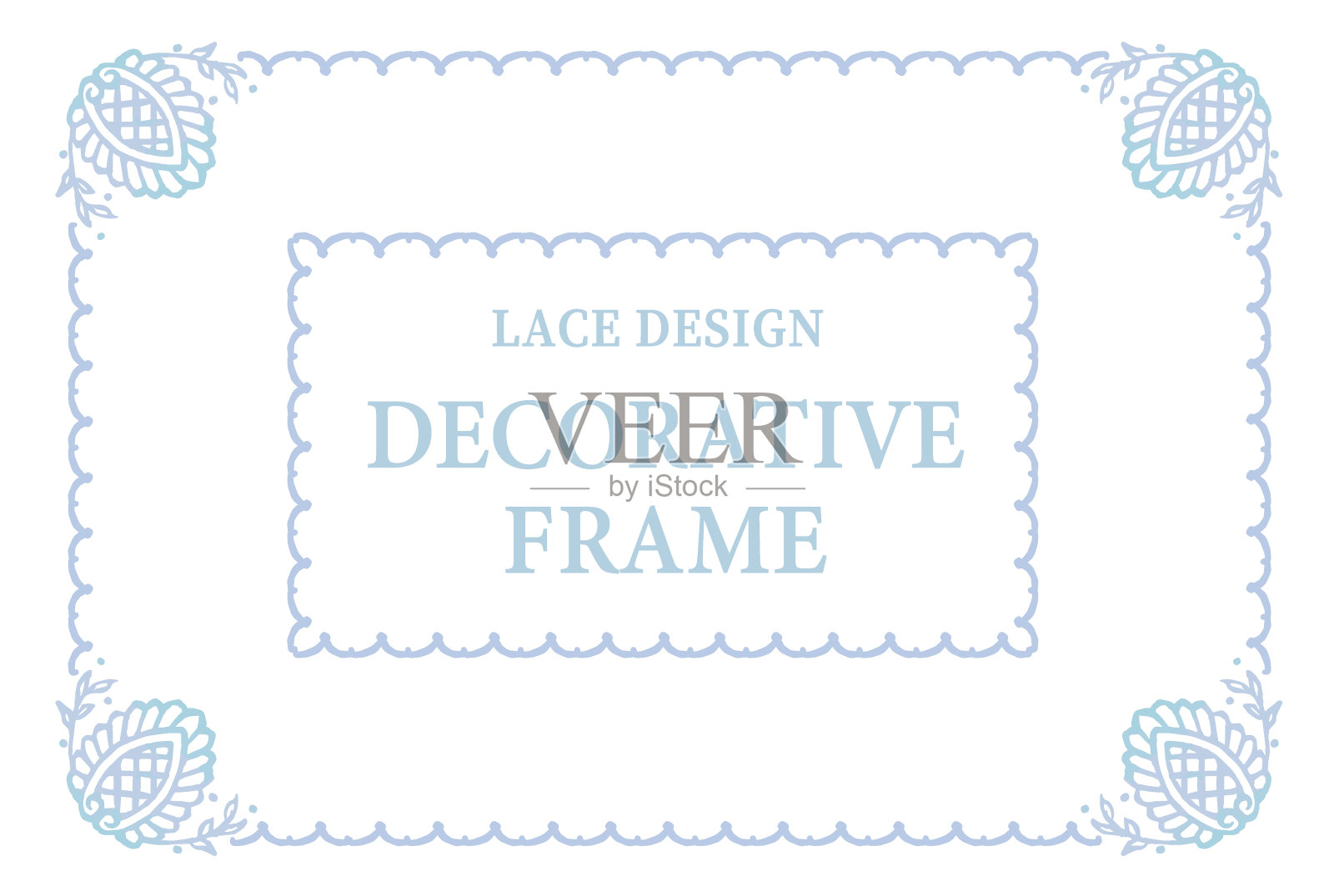 复古蕾丝框架。水彩。矢量插图。设计元素图片