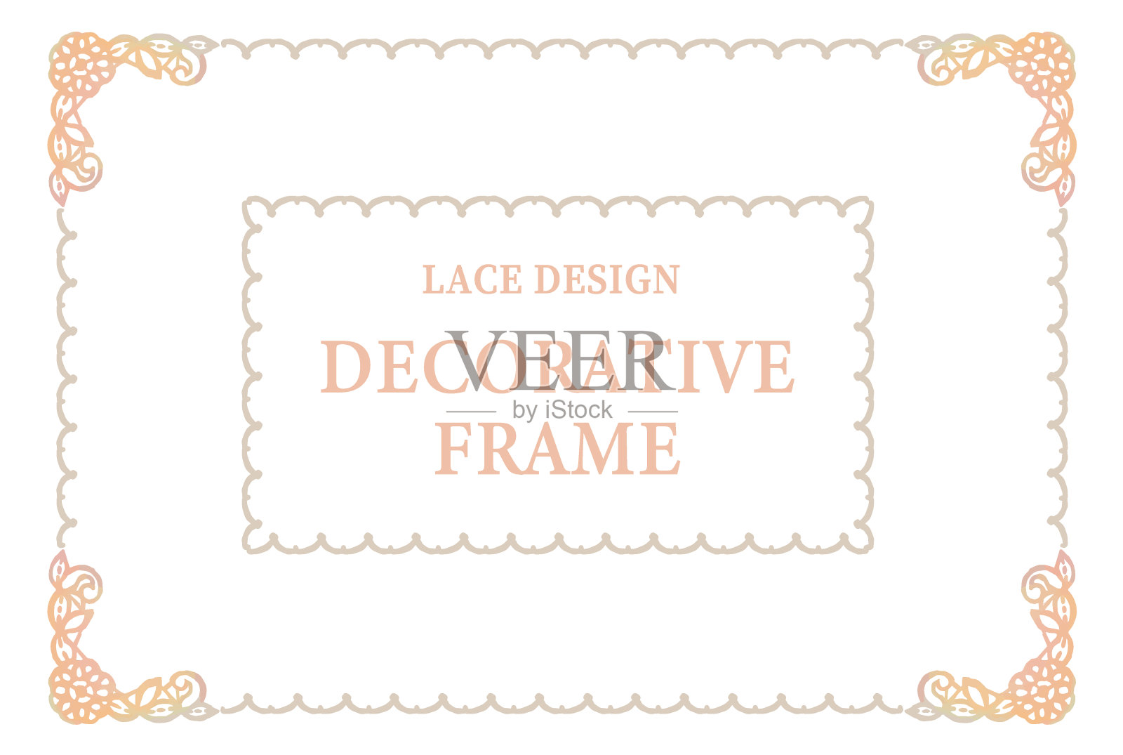 复古蕾丝框架。水彩。矢量插图。设计元素图片