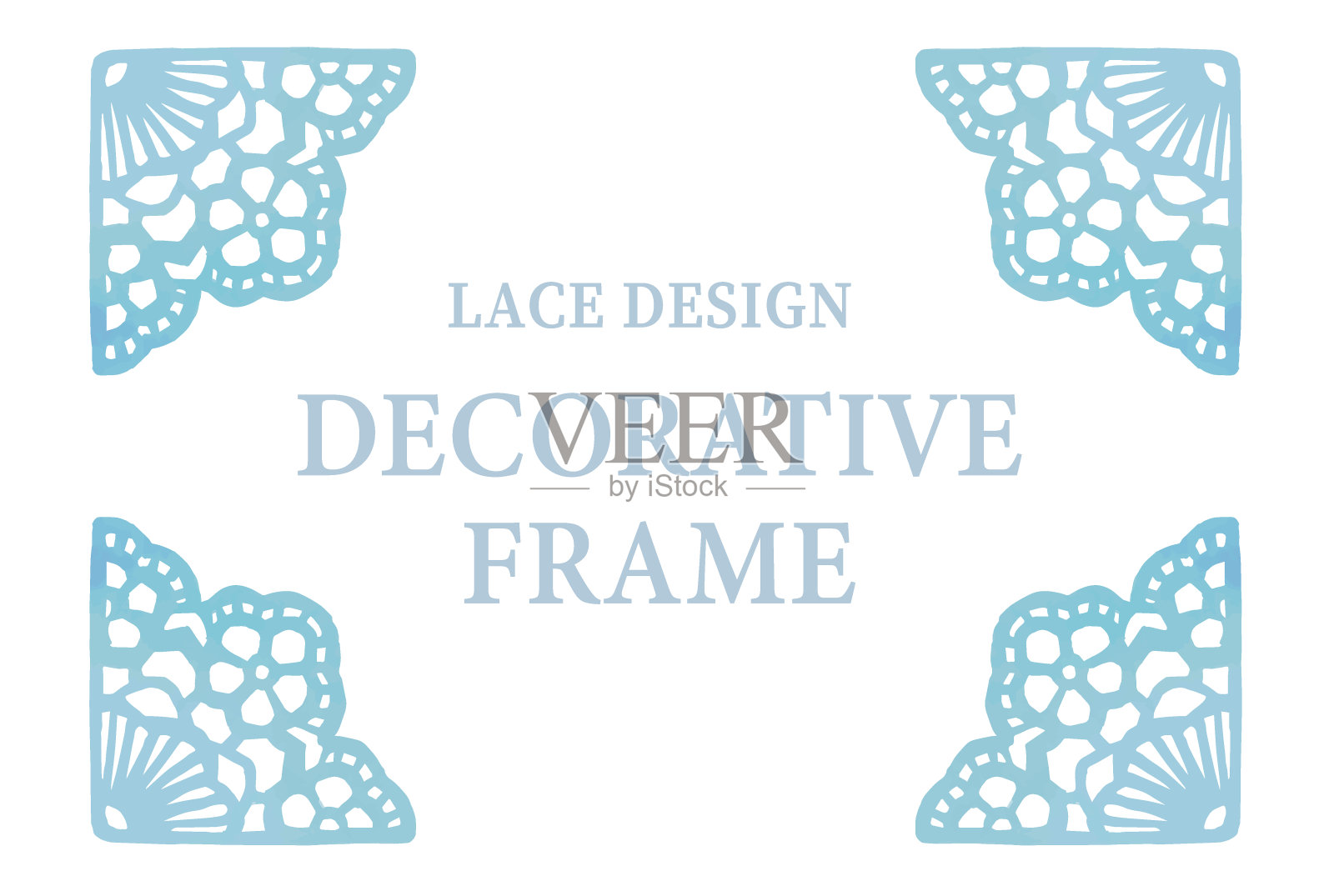 复古蕾丝框架。水彩。矢量插图。设计元素图片