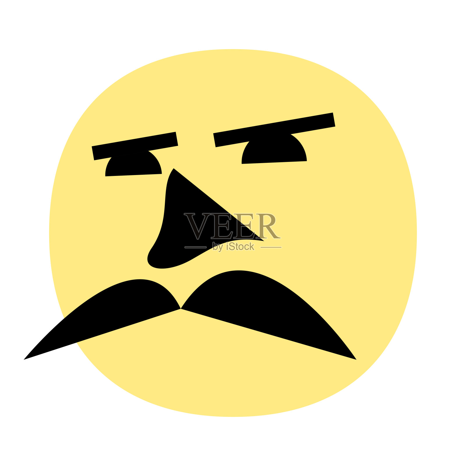 矢量悲伤的太阳在无与伦比的风格。可编辑的图片设计元素图片