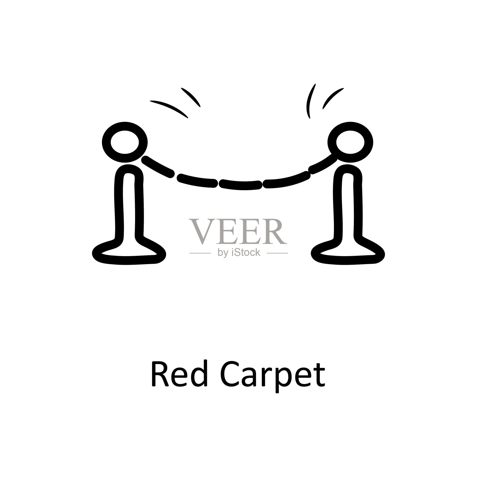 红地毯矢量轮廓图标设计插图。娱乐符号在白色背景EPS 10文件设计元素图片