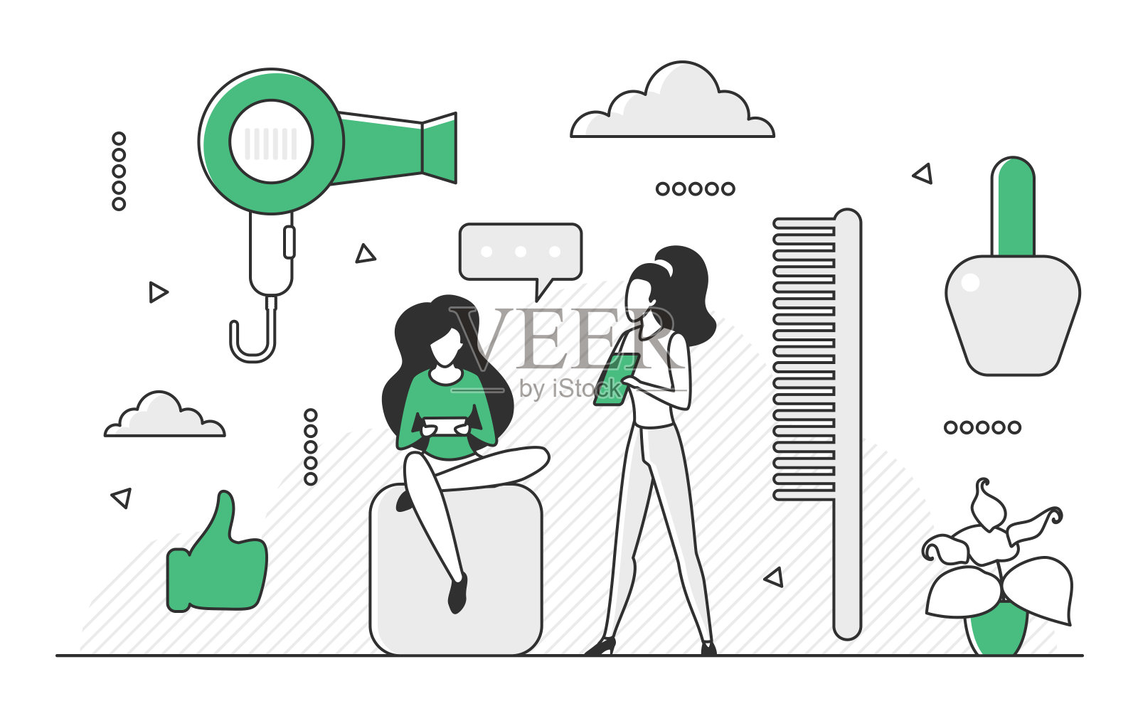 商务人士和图标插画图片素材