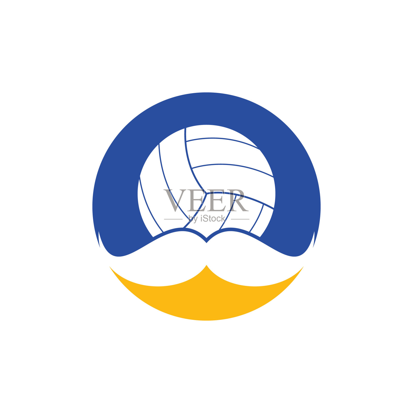 强大的排球矢量标志设计插画图片素材