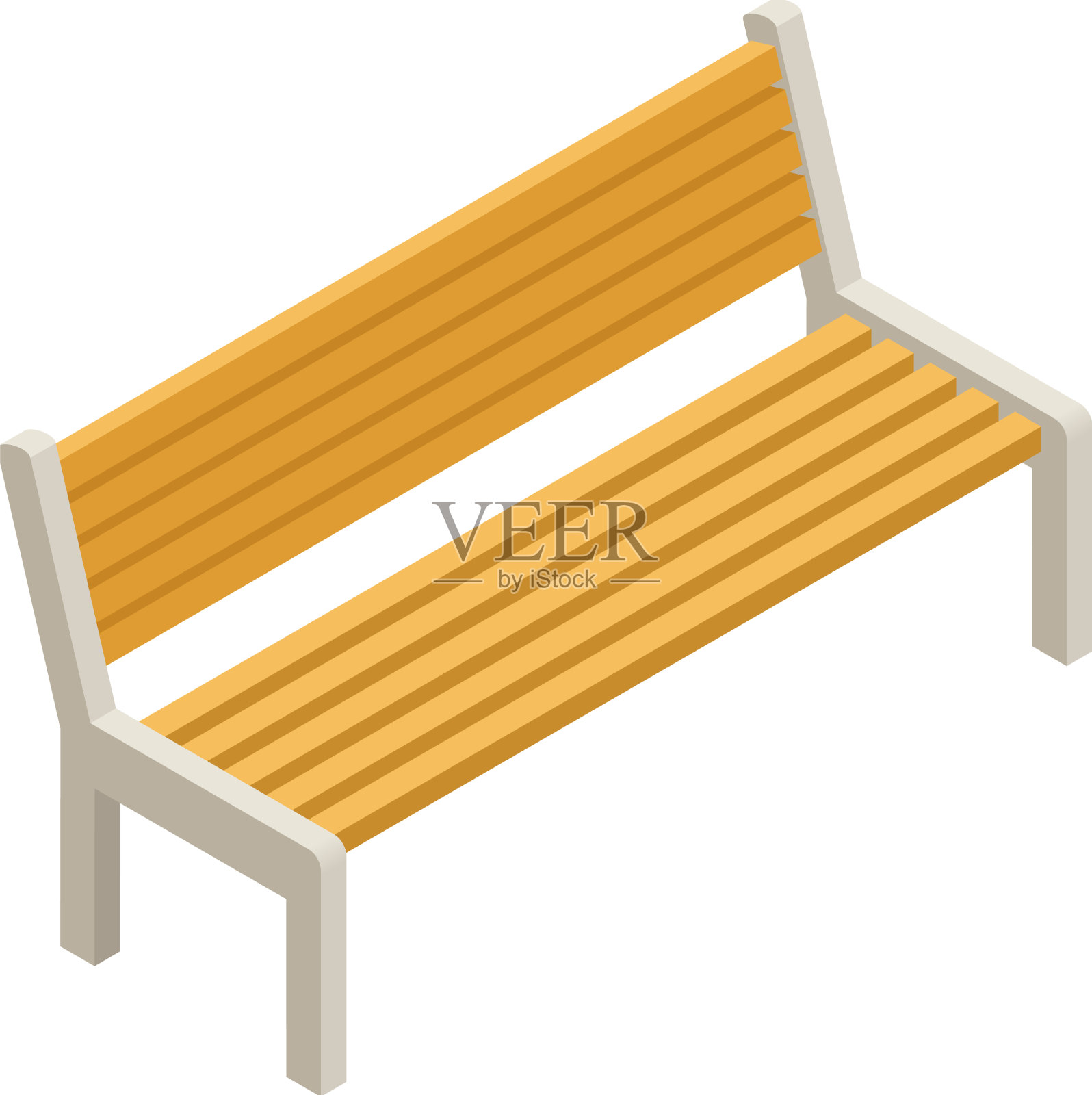 等距的长椅上设计元素图片
