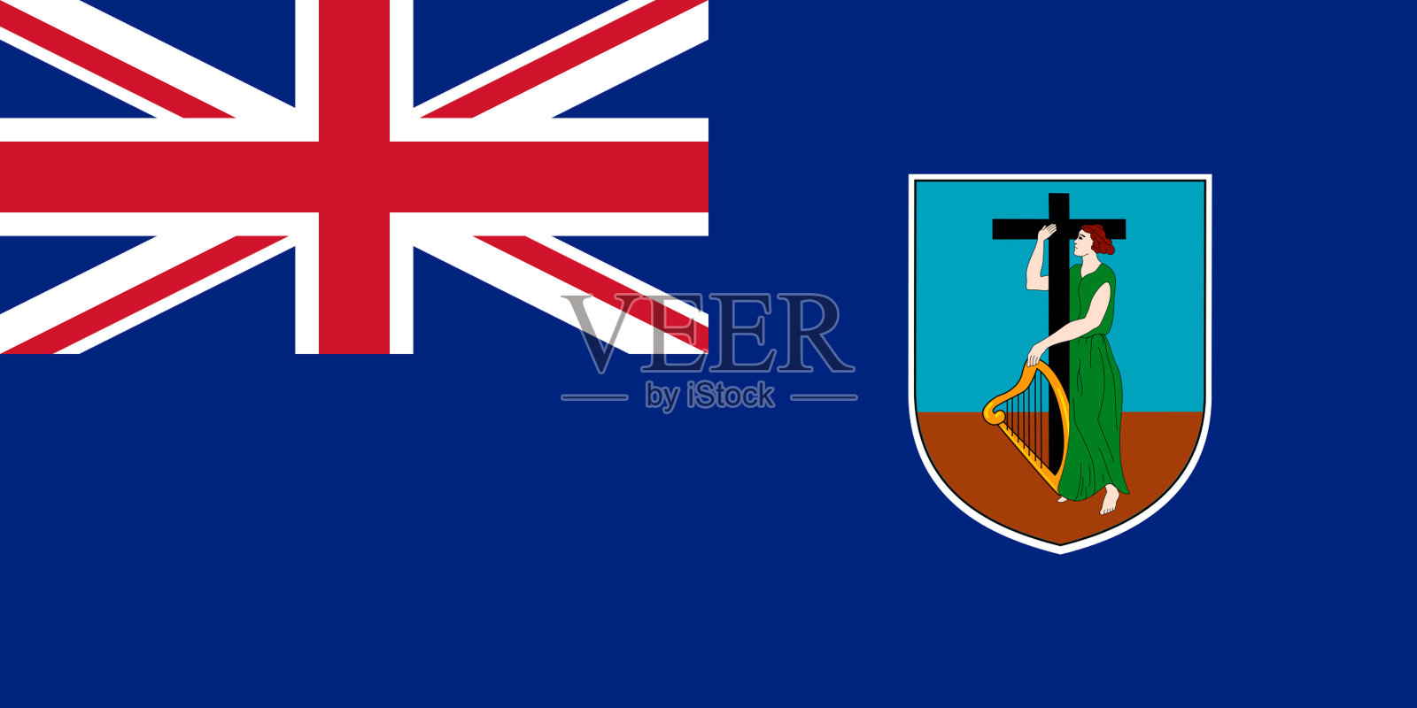 蒙特塞拉特的旗帜。照片摄影图片