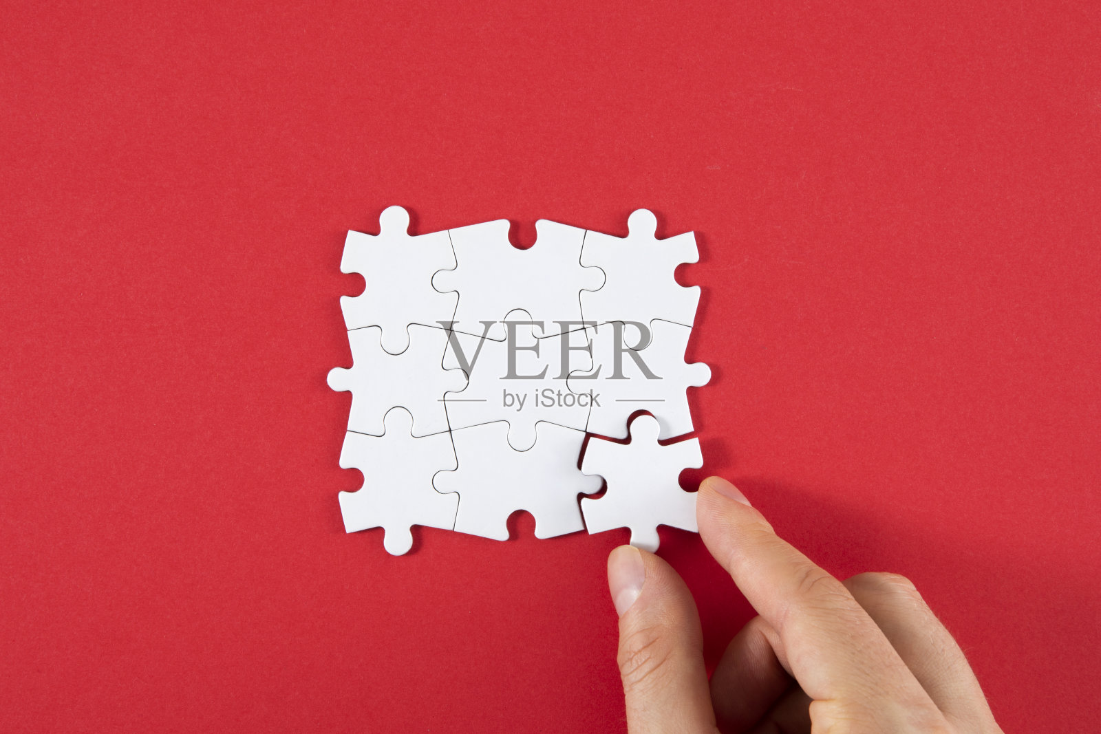 连接概念与白色拼图块照片摄影图片