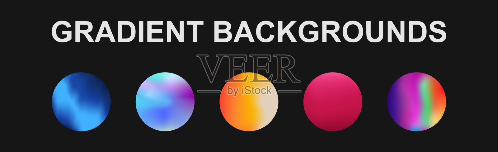 设置5个不同的渐变纹理背景-矢量插画图片素材