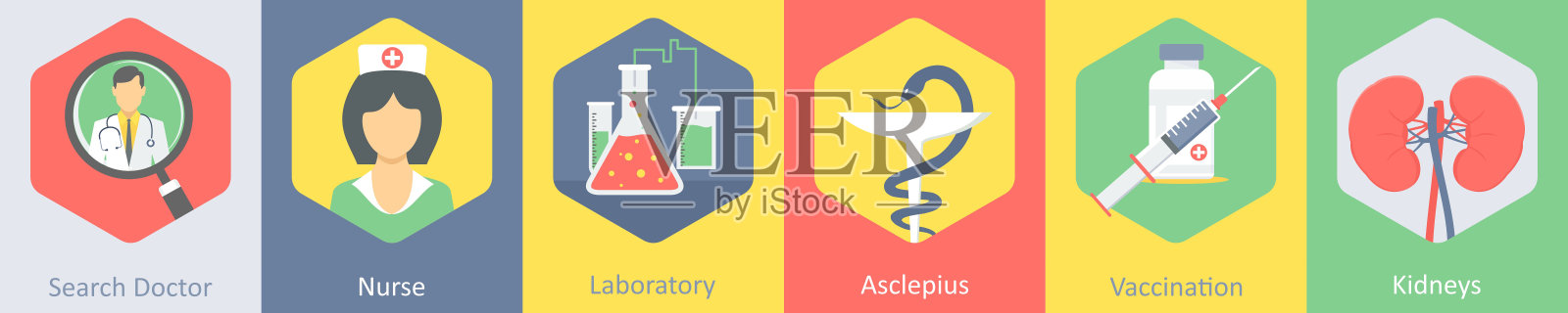 找医生，护士，化验室插画图片素材