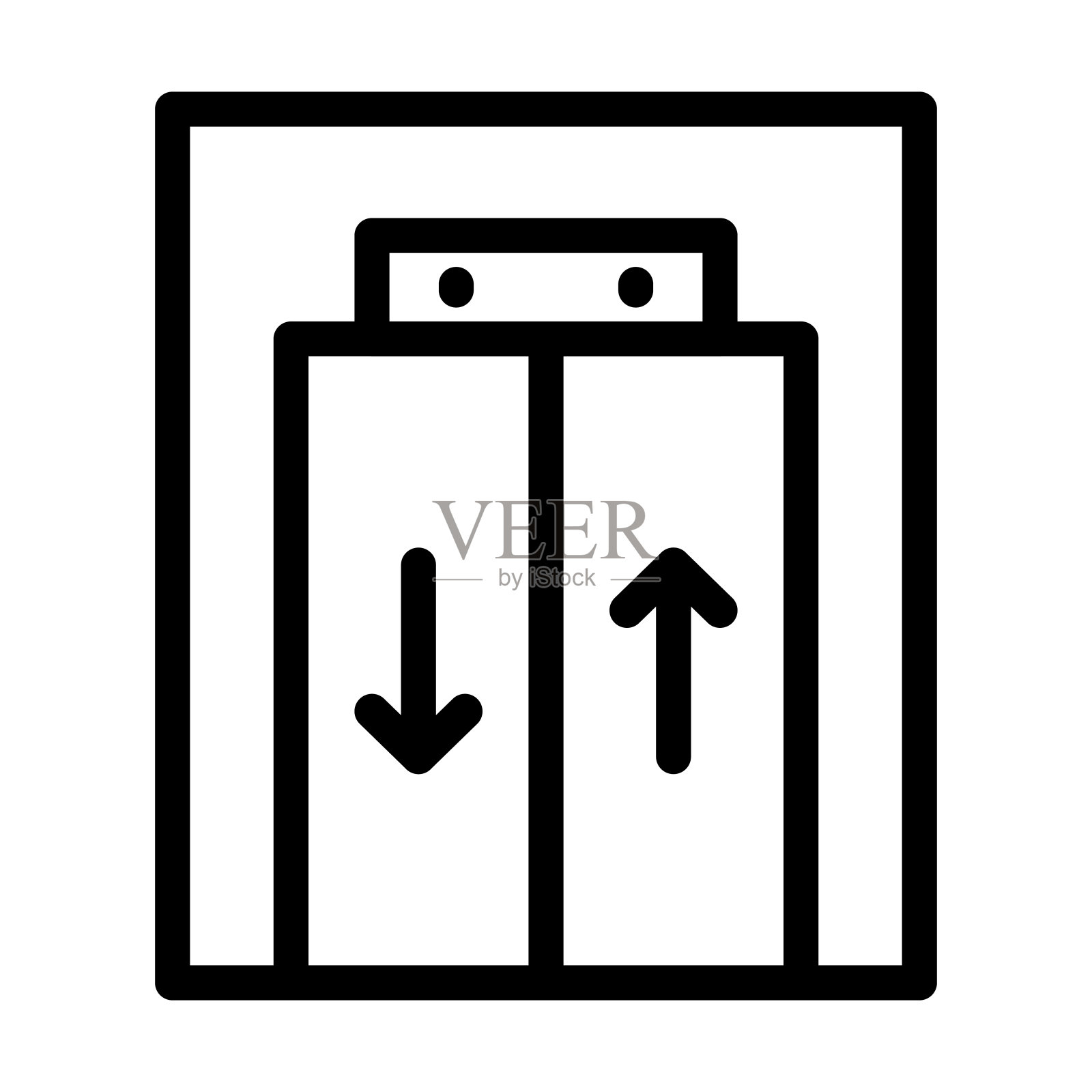 电梯粗线条图标设计元素图片