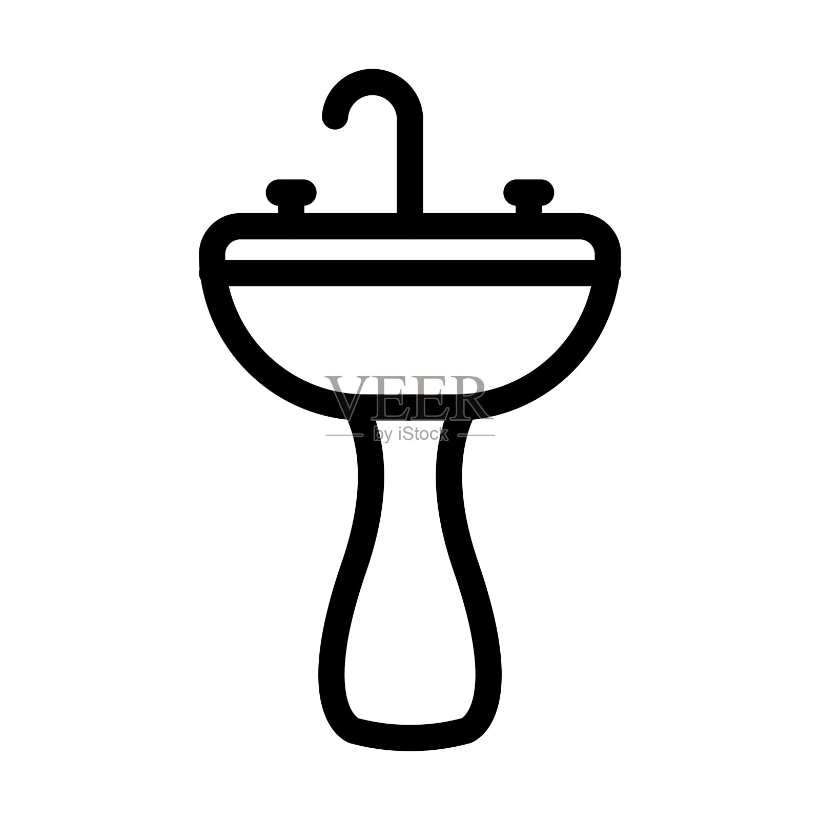 下沉粗线图标设计元素图片