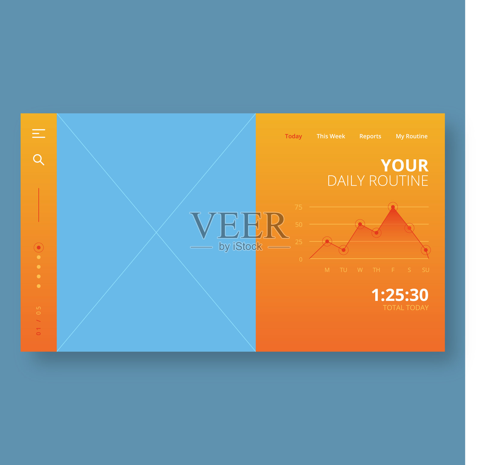 日常应用程序模板电脑屏幕设计插画图片素材