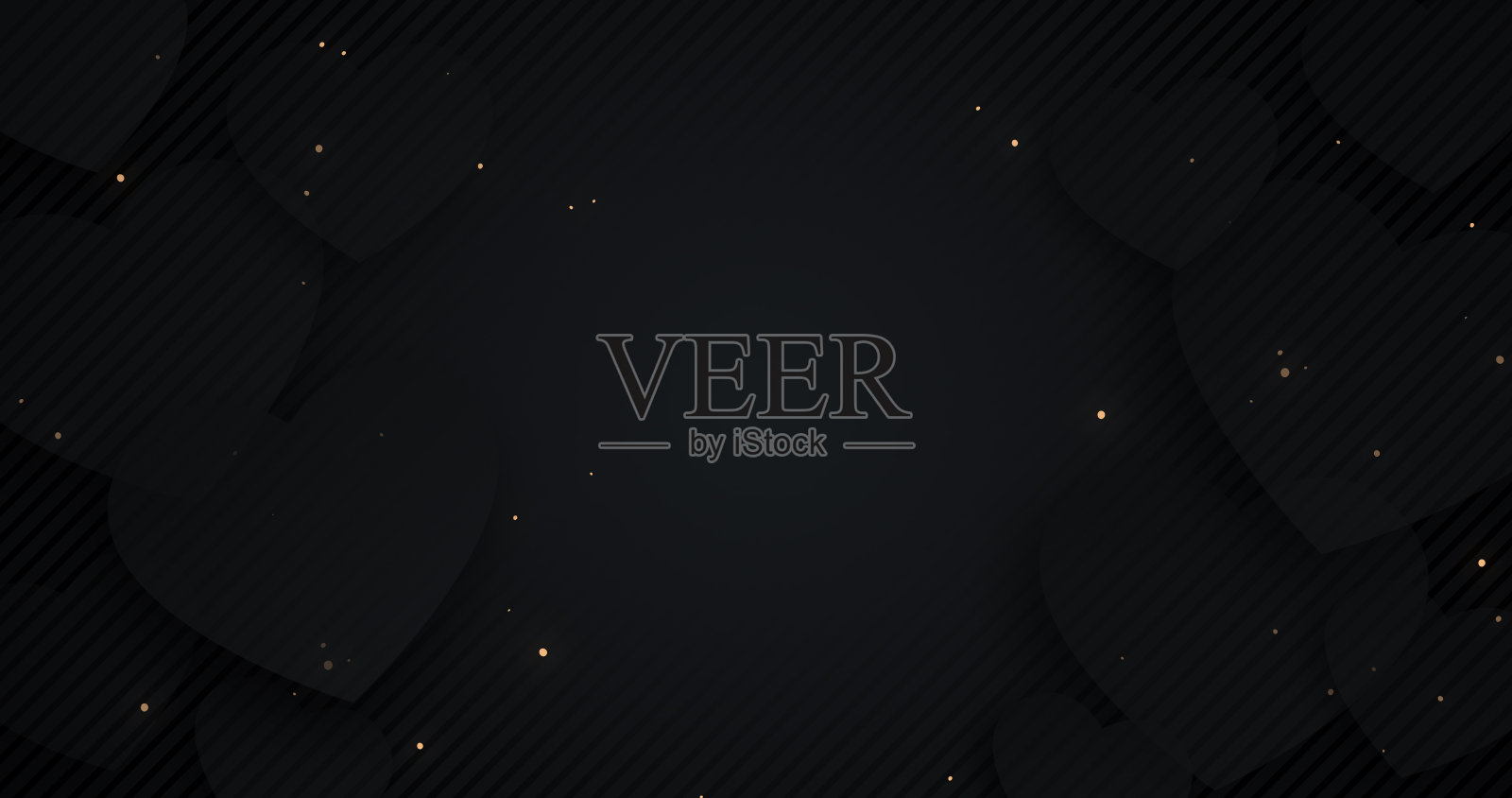 4k豪华背景与心形和金色散景。发光的苍蝇颗粒亮片。插画图片素材