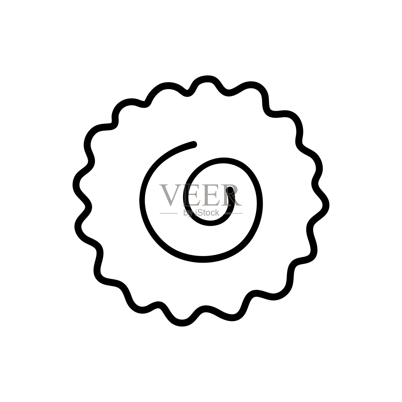 Narutomaki。kamaboko的类型。漩涡图案日式鱼茸鱼饼。日本的食物。涂鸦线条风格。孤立矢量图。插画图片素材