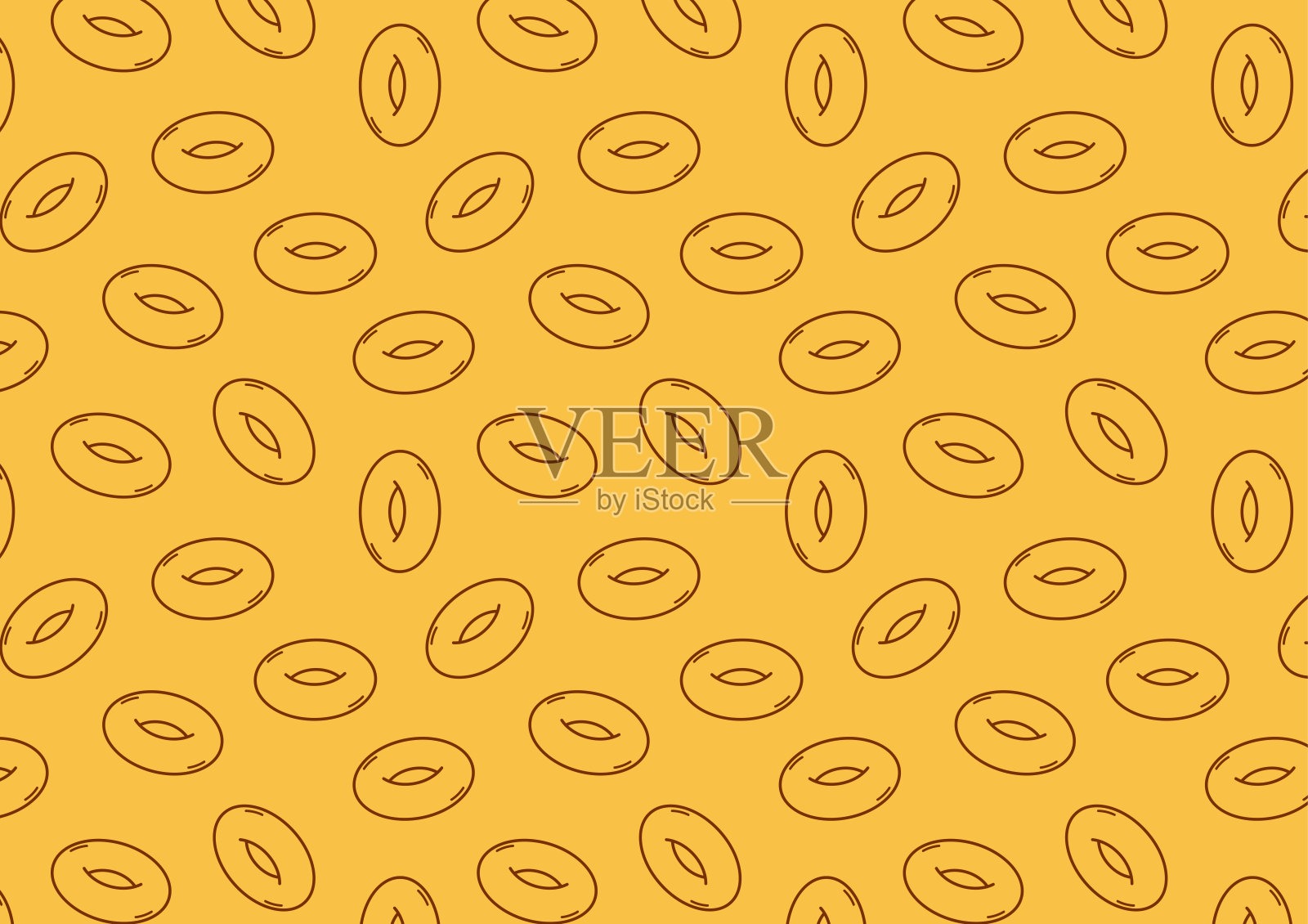 涂鸦甜甜圈图案墙纸。食物排队艺术。草图设计。甜甜圈的象征。插画图片素材