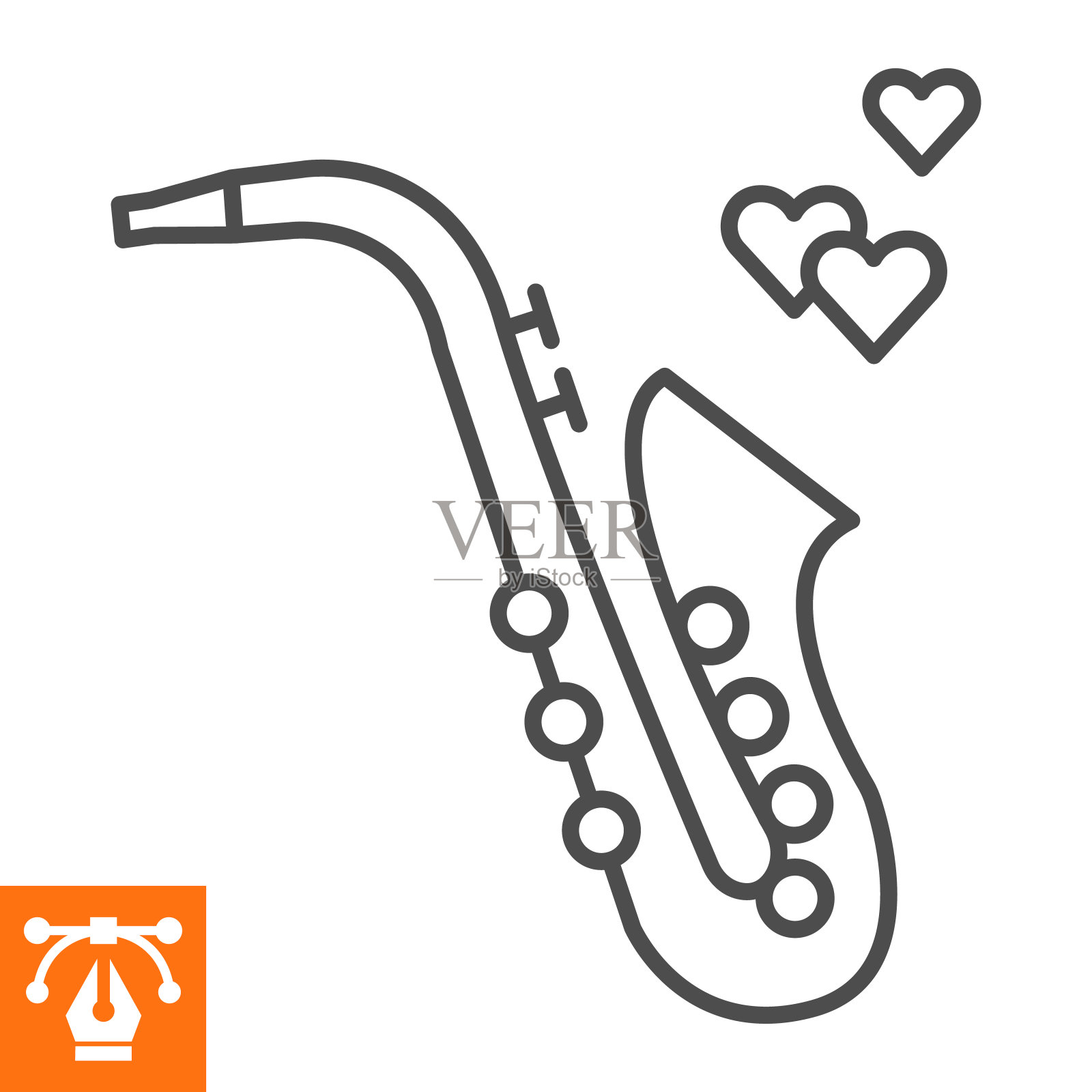 萨克斯管线图标插画图片素材