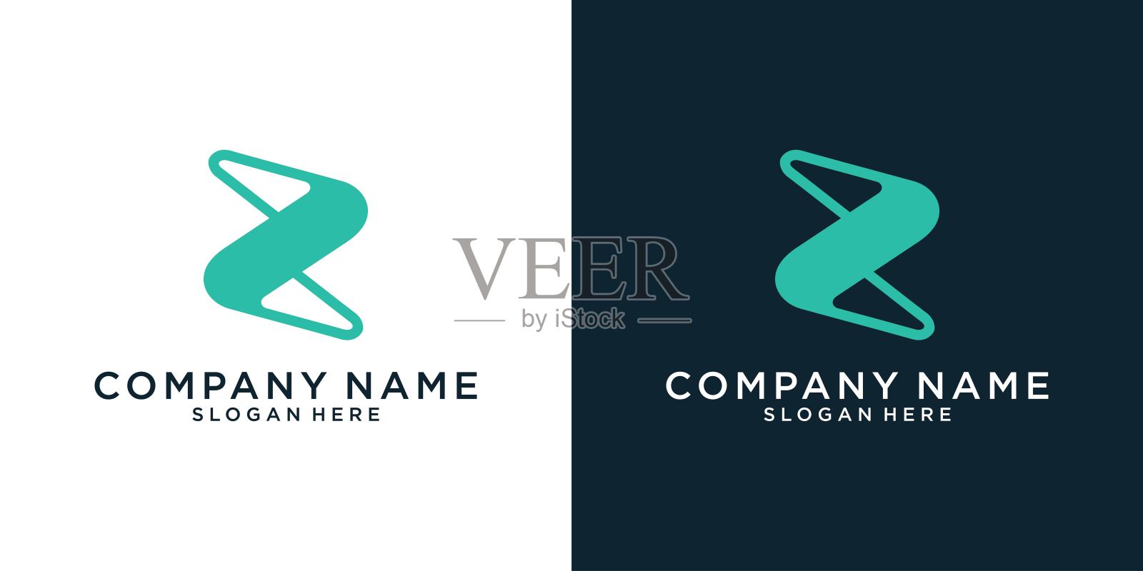 字母Z标志设计概念。设计元素图片