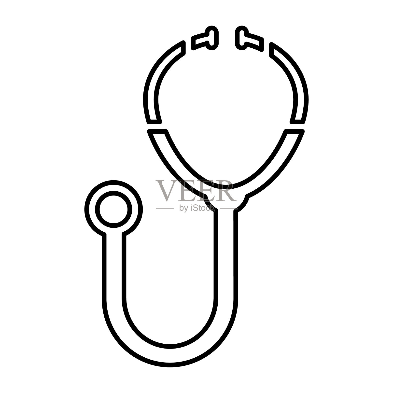 听诊器图标线型插画图片素材