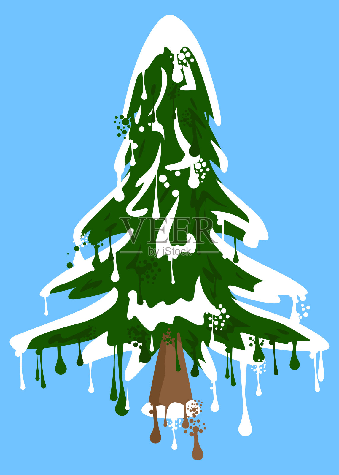 松树涂鸦。摘要现代街头艺术装饰以城市画风表现。插画图片素材